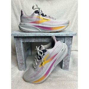 Brooks Ghost 17 Women's Running Shoes Grey Pink Yellow Sneakers Size 9.5